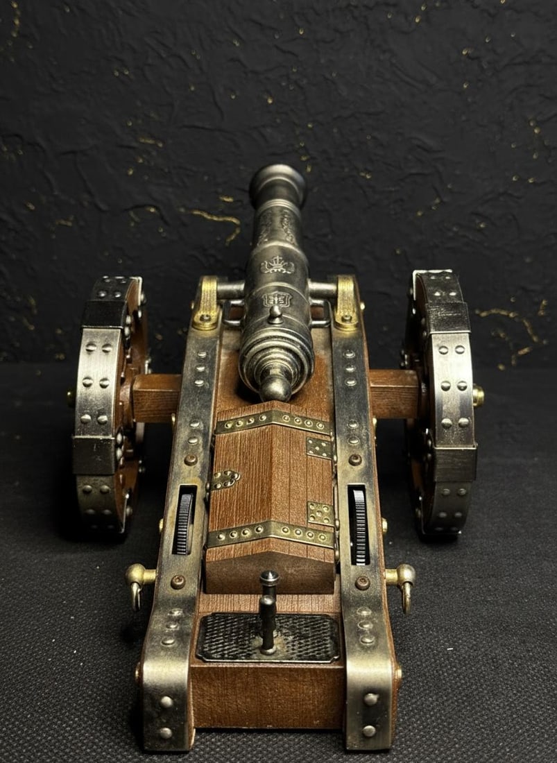 Vintage Miniature Cannon Collection Lot of 8 Wood Brass & Metal Replicas - 14