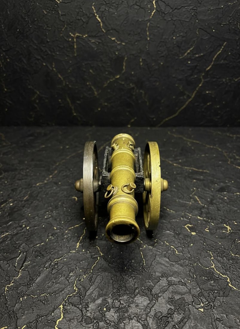 Vintage Miniature Cannon Collection Lot of 8 Wood Brass & Metal Replicas - 3