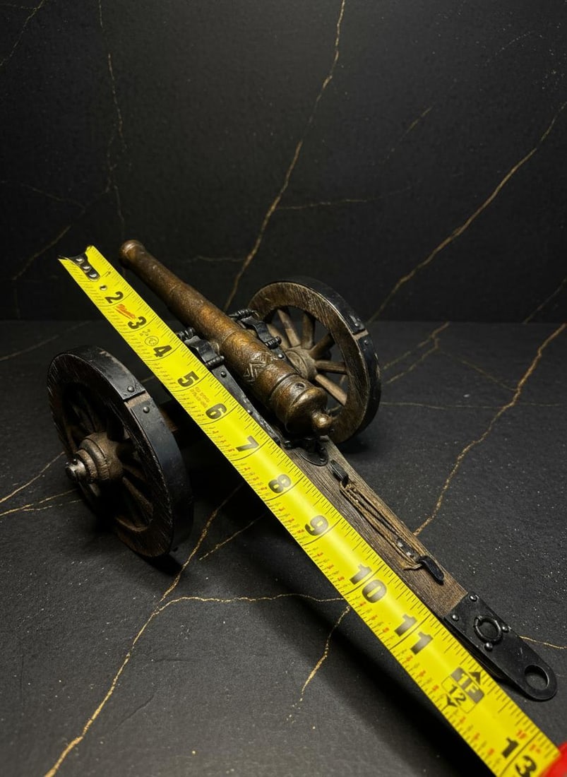 Vintage Miniature Cannon Collection Lot of 8 Wood Brass & Metal Replicas - 5