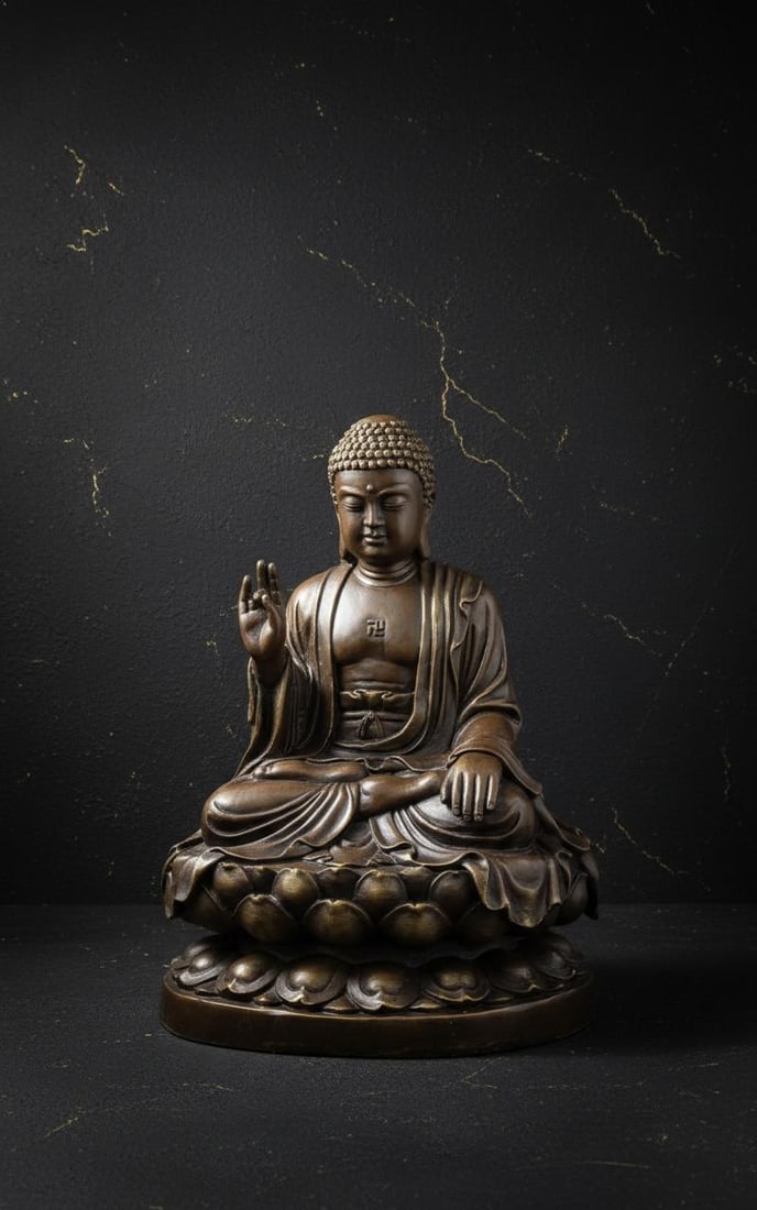 Meditating Shakyamuni Buddha Bronze Sculpture, Earth Touching Pose Signed B.C. Zhang: Title:Meditating Shakyamuni Buddha Bronze Sculpture, Earth Touching Pose Signed B.C. ZhangDescription:Presenting an exquisite bronze sculpture of the Meditating Shakyamuni Buddha, a figurine that