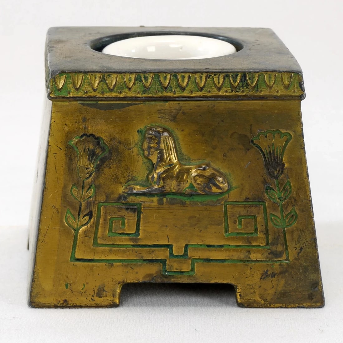 Egyptian Revival Tut Mania Inkwell Circa 1920 - 3