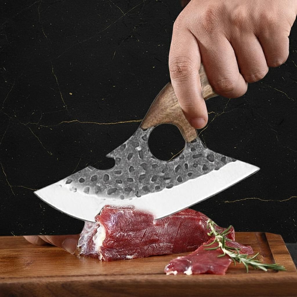 Forged 6pc Kitchen Knife Set with Wood Handles, Professional Chef Butcher Boning Knives - 2