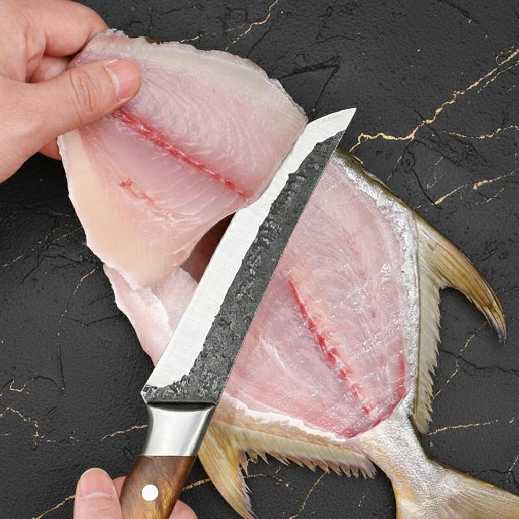 Forged 6pc Kitchen Knife Set with Wood Handles, Professional Chef Butcher Boning Knives - 3