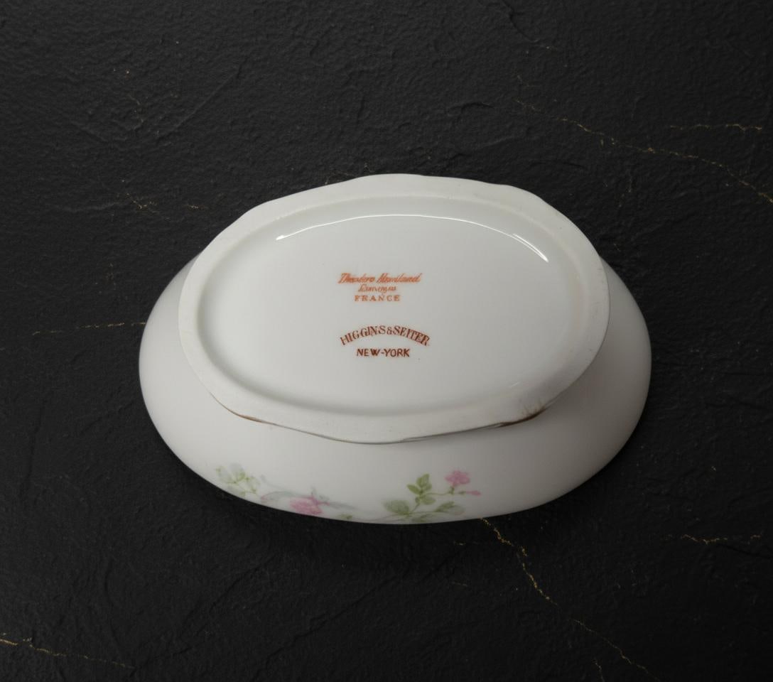 Antique Pink Roses Gravy Boat & Underplate by Theodore Haviland Limoges France Gilded - 7