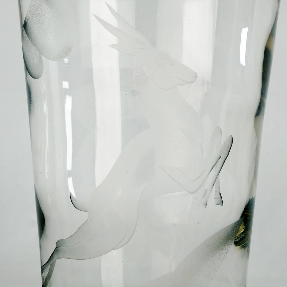 Clear Art Deco Gazelle Vase Circa 1925 - 6