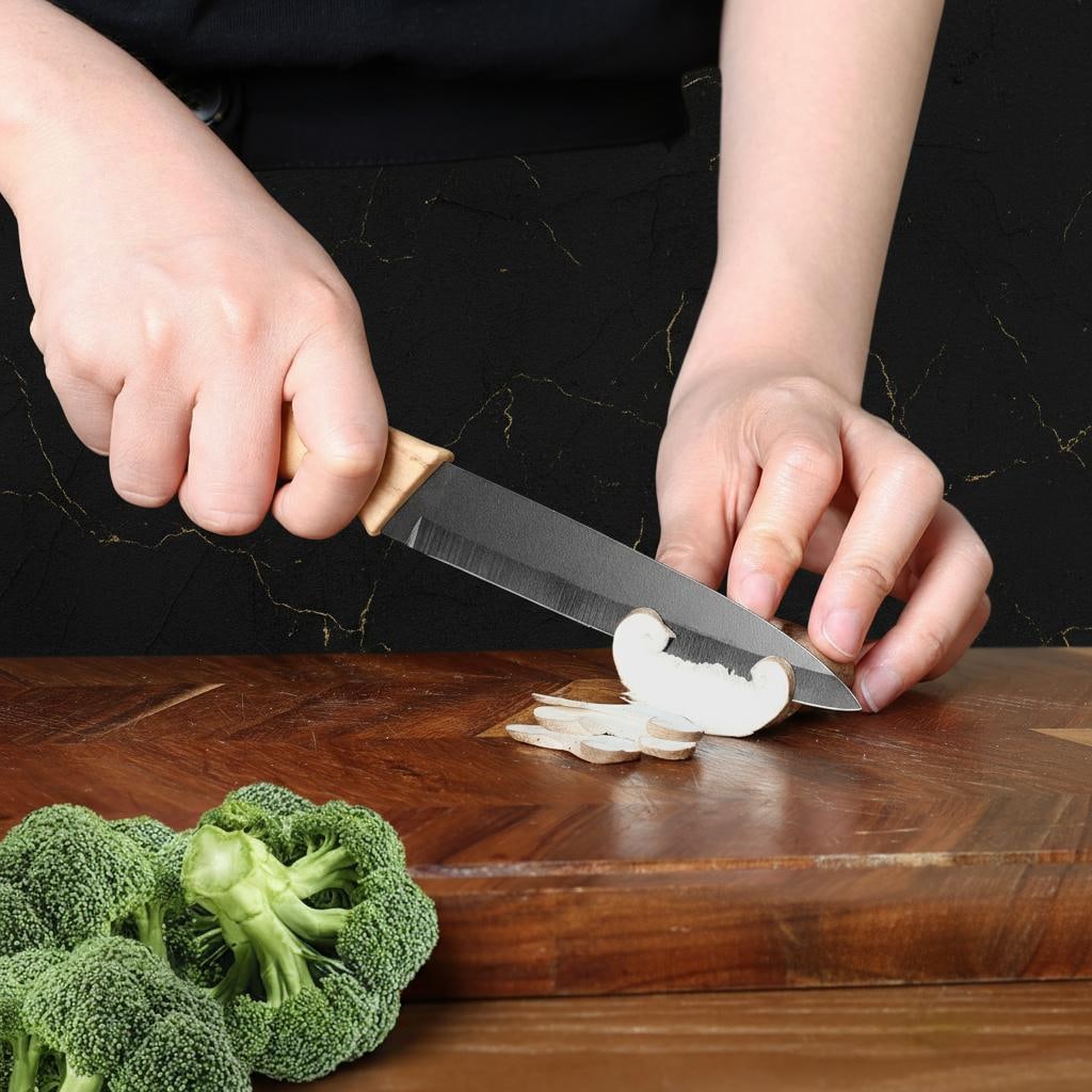 Santoku Utility Paring Knife Set, 3-Piece Kitchen Cutlery, Non-Stick Steel Blades - 7