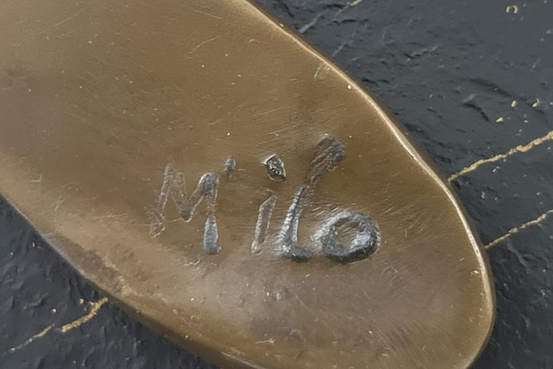 Classic Mermaid Bronze Sculpture Signed Milo Western Art Statue on Marble Base - 9