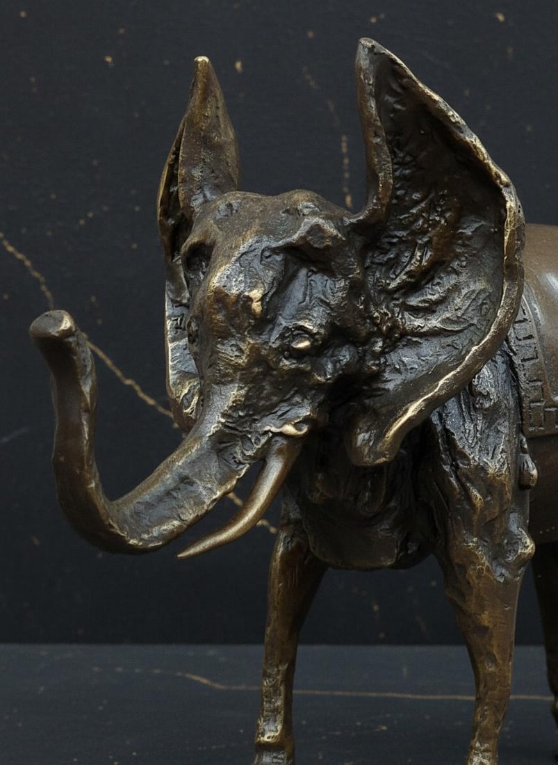 Signed Surrealist Space Elephant Bronze Sculpture after Salvador Dali, Art Deco Statue - 8