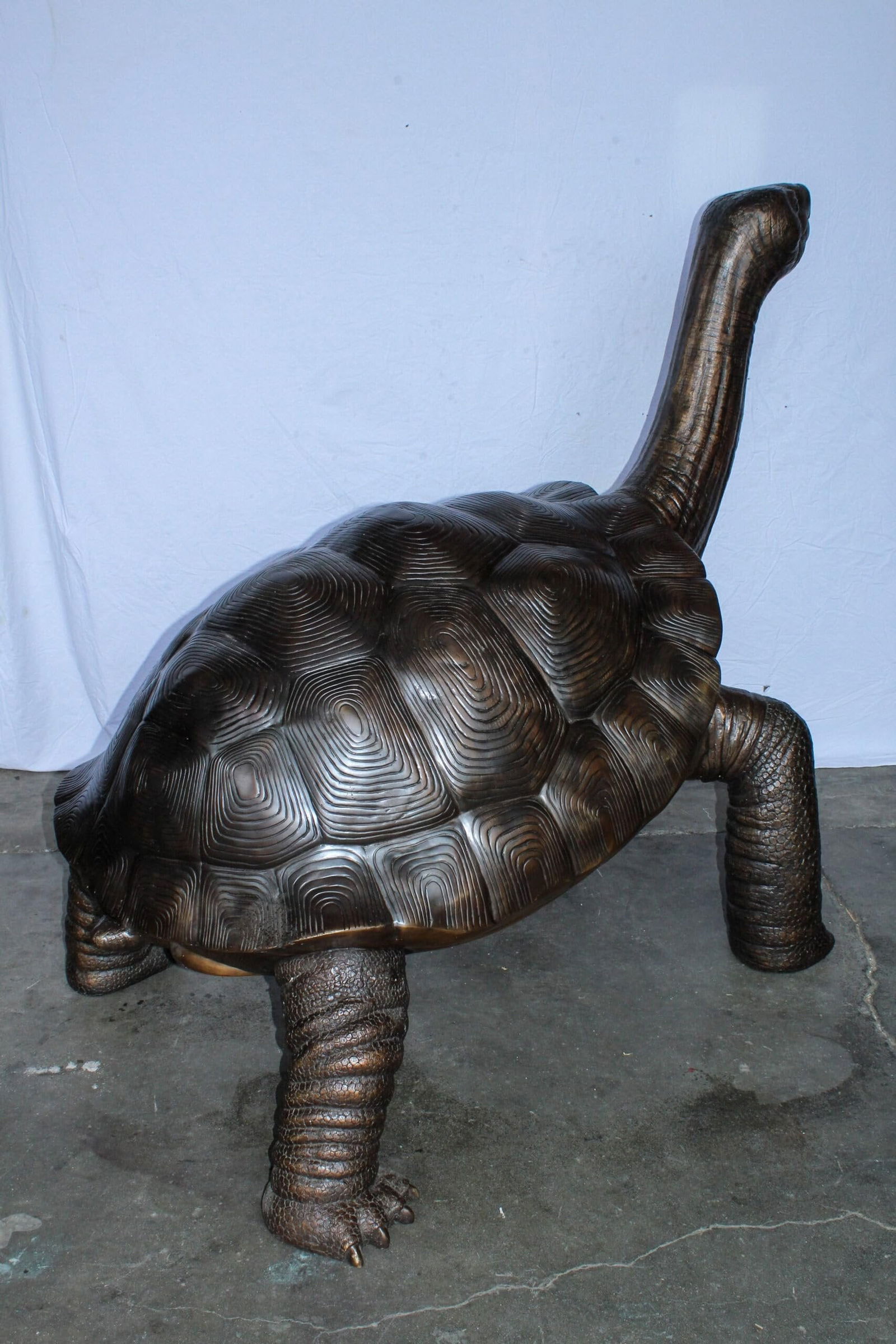 Giant Bronze Tortoise Statue with Detailed Textured Shell 66" x 41" x 59"H - 7