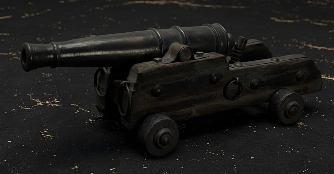 Vintage All Original Brass Cannon Model Decorative Piece Unknown Maker (1 of 8)