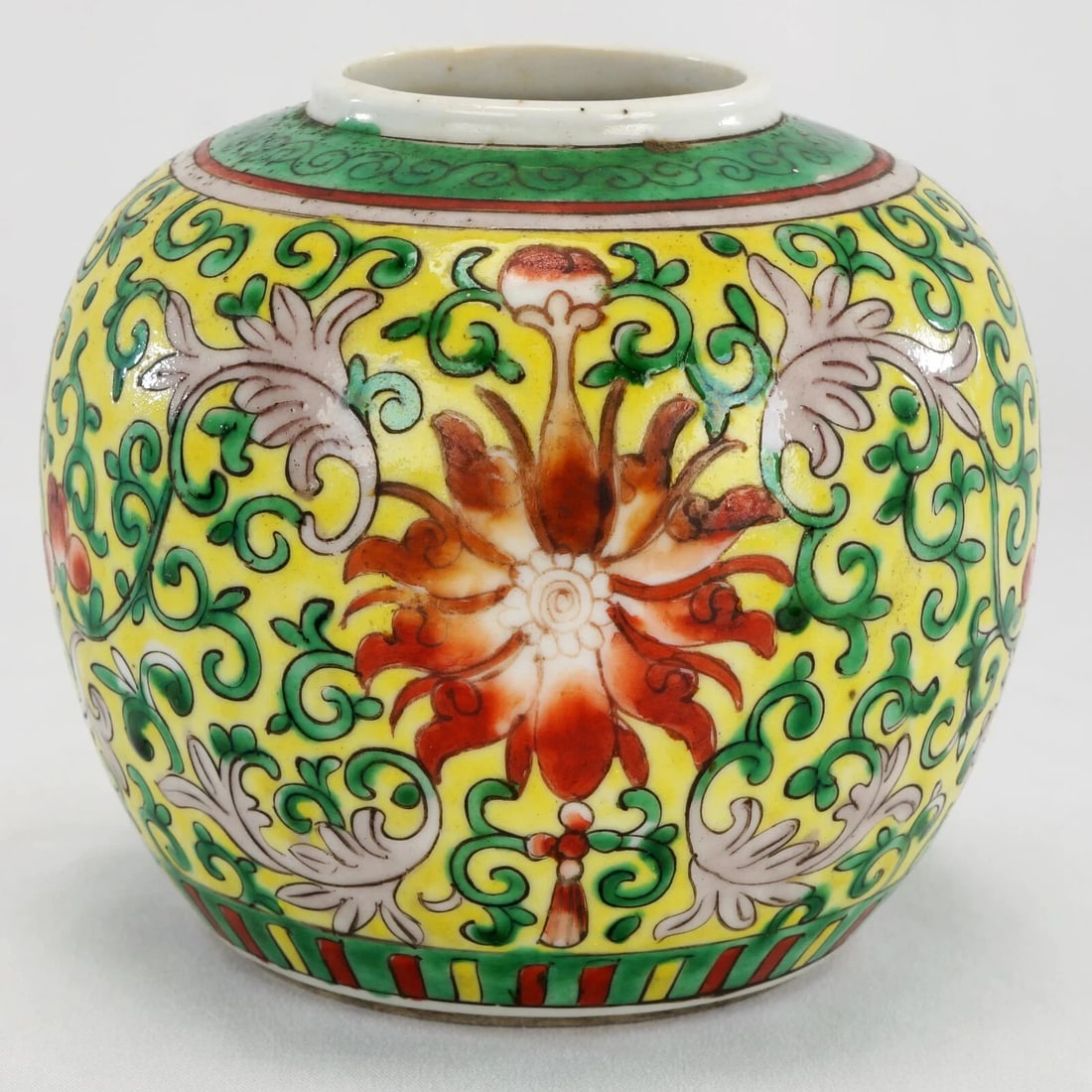 Chinese Polychrome Ginger Jar c 1920 - 5
