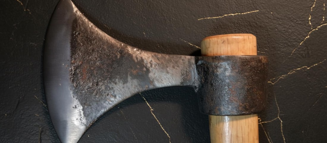 Viking Style Throwing Axe 15" Carbon Steel Blade Hardwood Camping Hatchet - 2