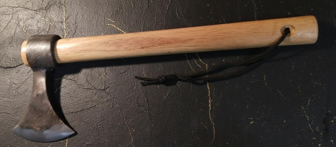 Viking Style Throwing Axe 15" Carbon Steel Blade Hardwood Camping Hatchet - 3