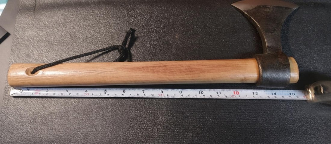 Viking Style Throwing Axe 15" Carbon Steel Blade Hardwood Camping Hatchet - 7