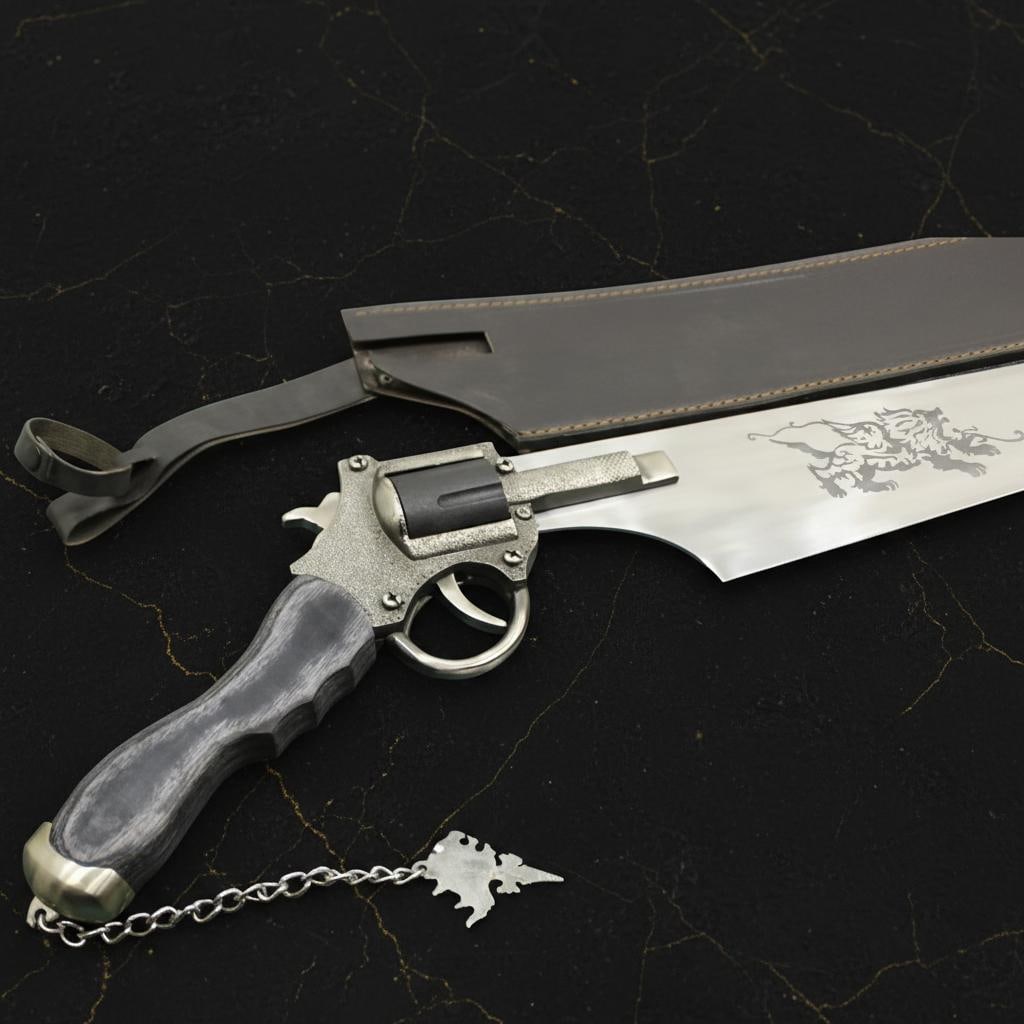 Squall's Lionheart Gunblade Functional Revolver Sword Replica with Steel Handle - 5