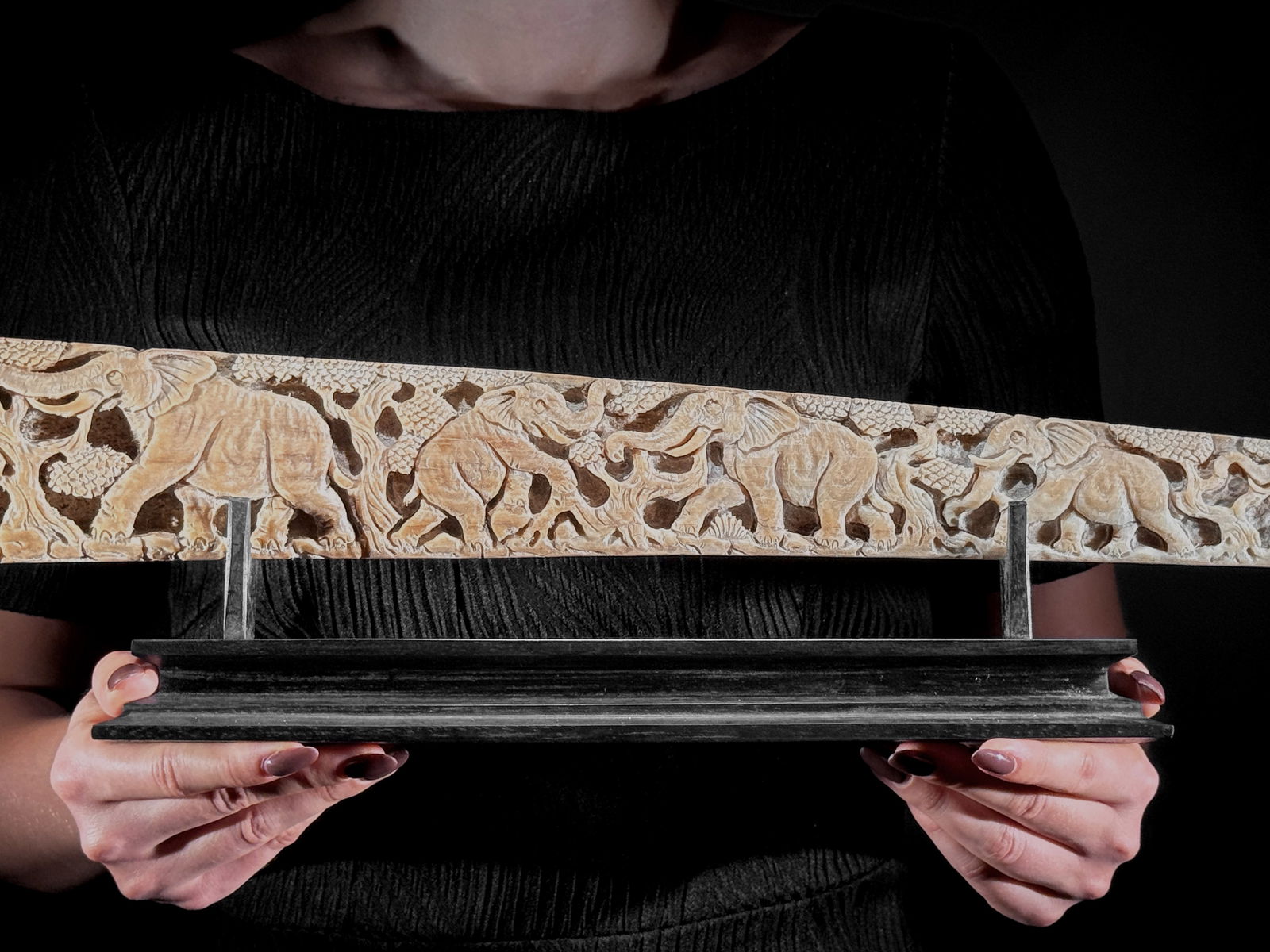 A stunning carved swordfish rostrum - Parade of Savannah elephants (1 of 10)