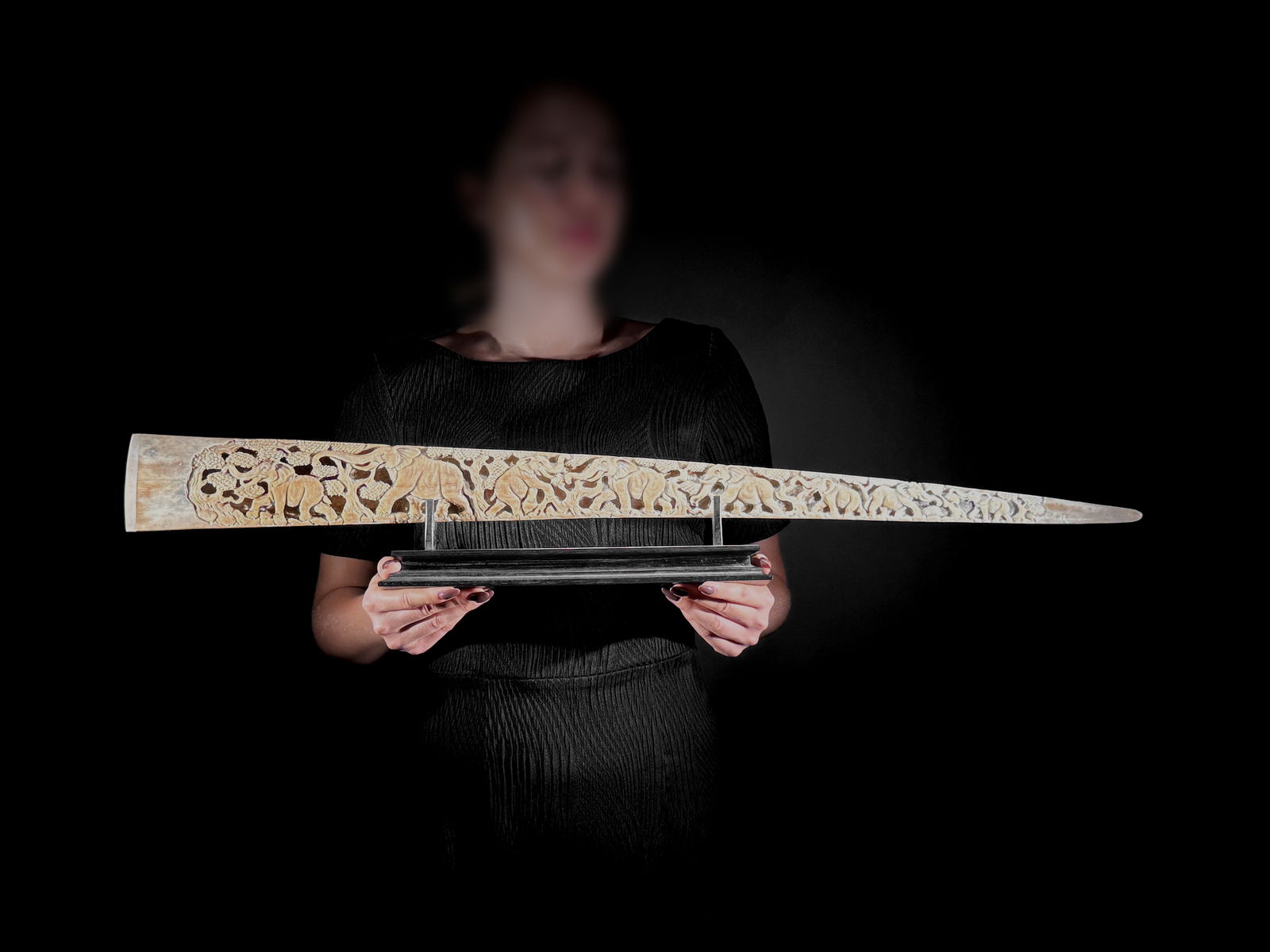 A stunning carved swordfish rostrum - Parade of Savannah elephants - 2