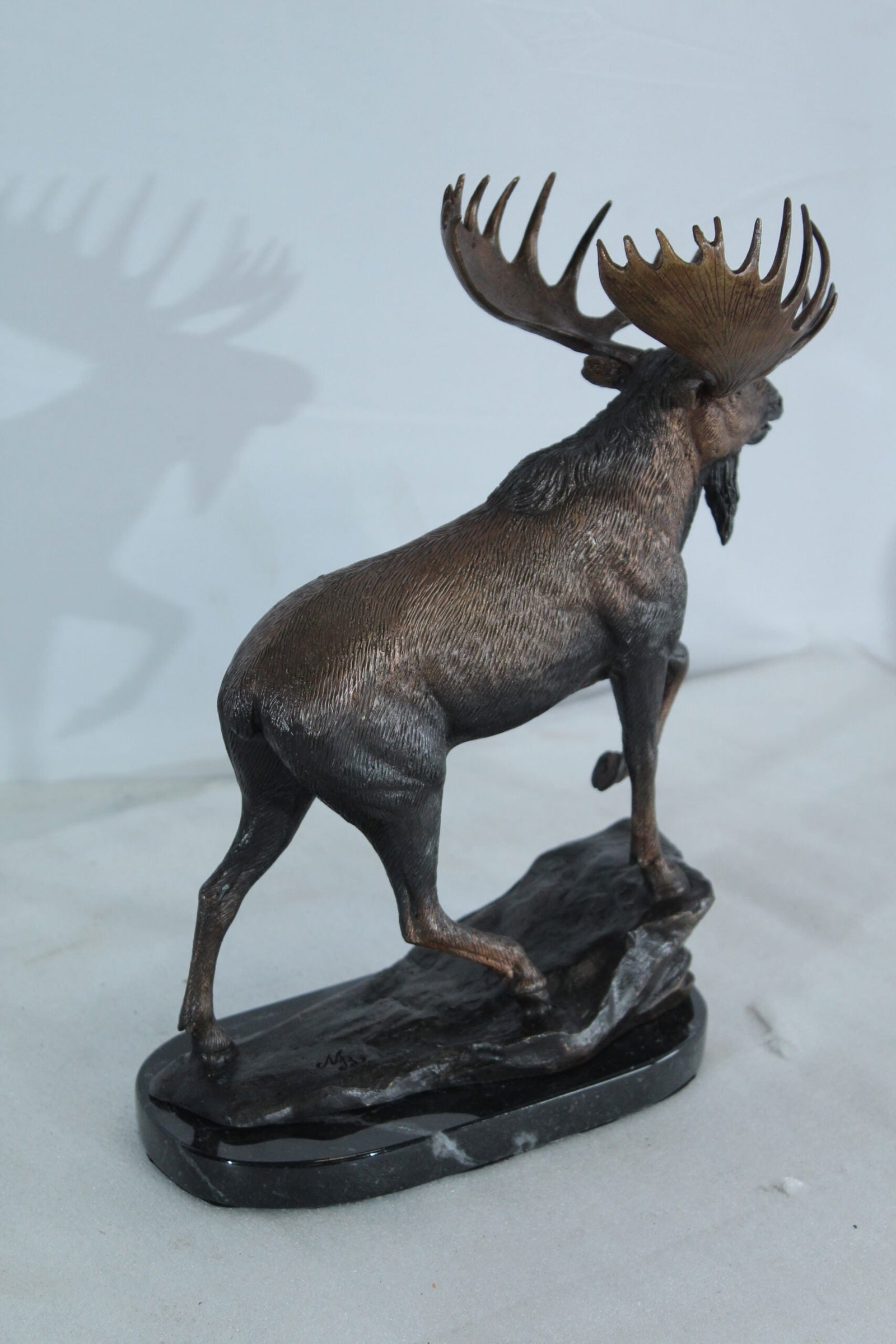 Bronze Moose Statue - Indoor/Outdoor Wildlife Sculpture,Wax Casting with Lifelike Detail, Moose - 7