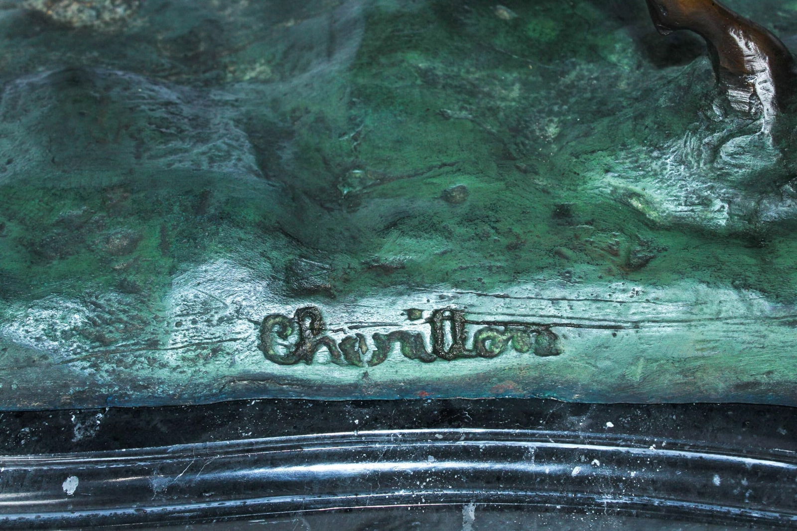 Running Horses Bronze Statue on Marble Base 47" x 20" x 17"H - 8