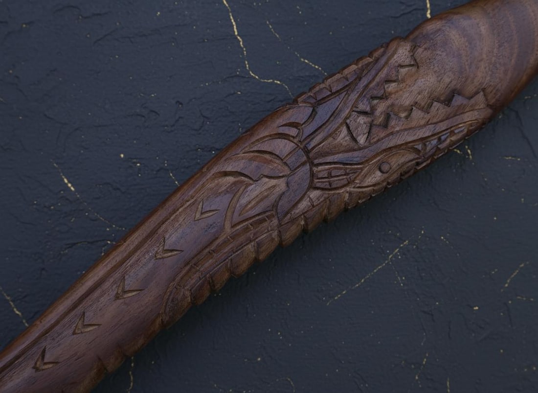 Hand Forged Viking Axe Tomahawk Carbon Steel Blade with Dragon Handle & Sheath - 3