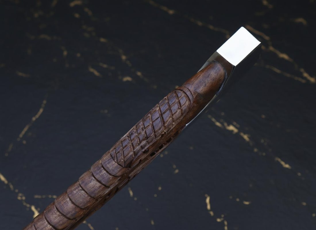 Hand Forged Viking Axe Tomahawk Carbon Steel Blade with Dragon Handle & Sheath - 5