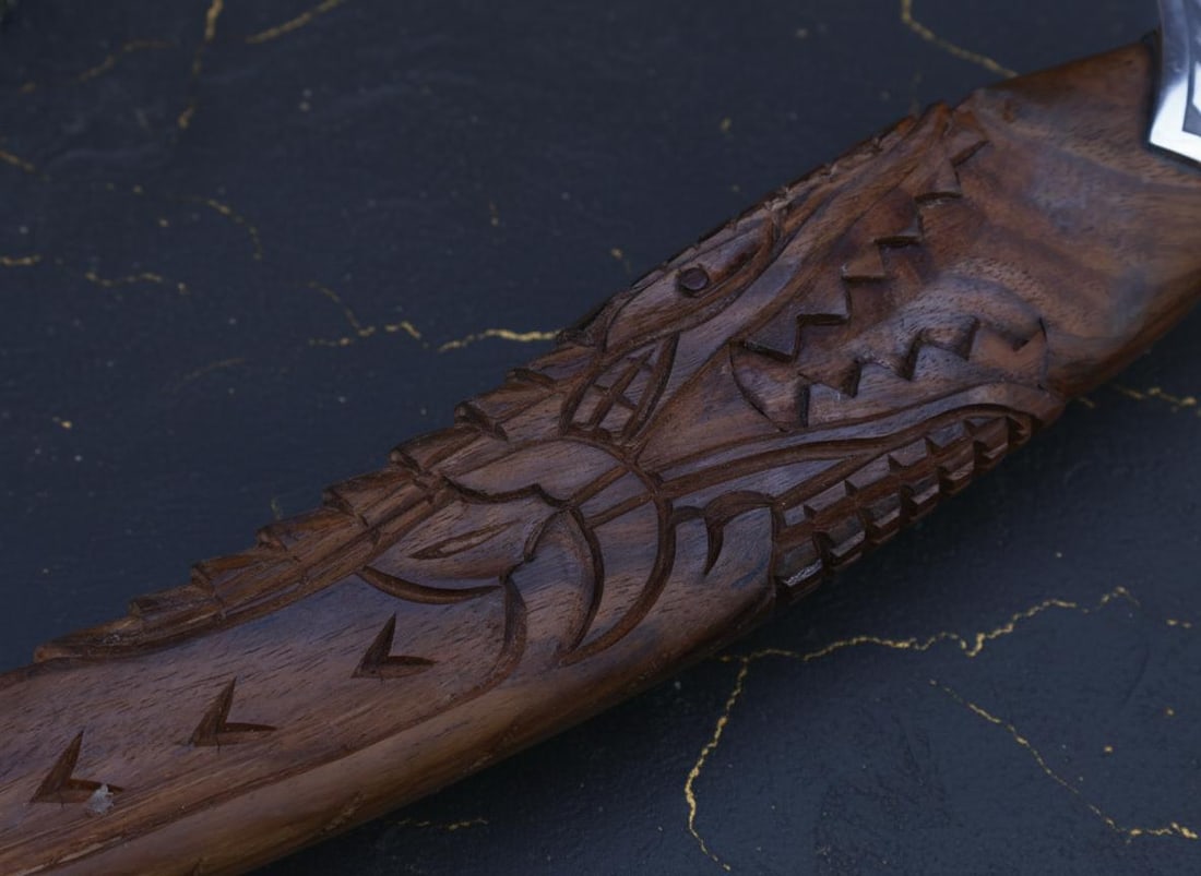 Hand Forged Viking Axe Tomahawk Carbon Steel Blade with Dragon Handle & Sheath - 6