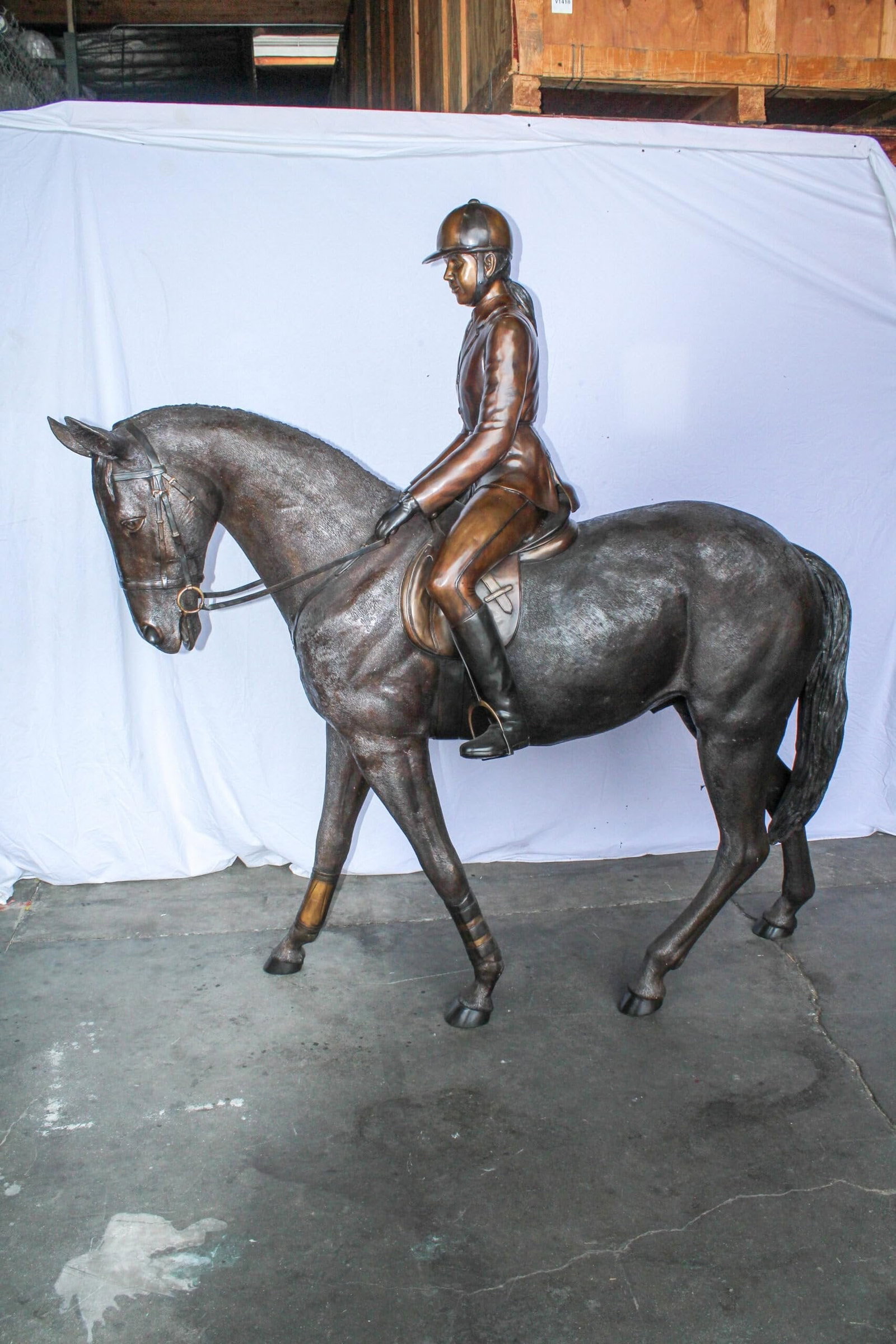 Life Size Bronze Horse and Rider Sculpture Equestrian Art 77" x 31" x 79"H - 10