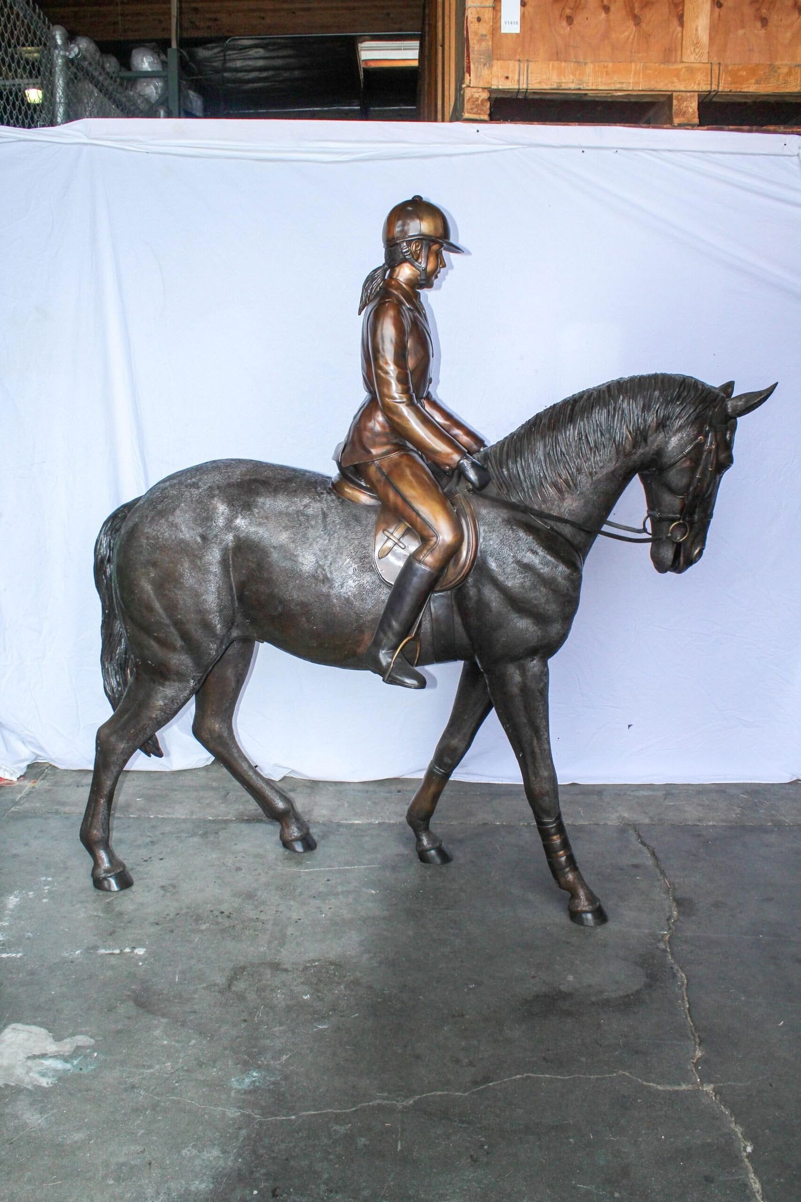 Life Size Bronze Horse and Rider Sculpture Equestrian Art 77" x 31" x 79"H - 6
