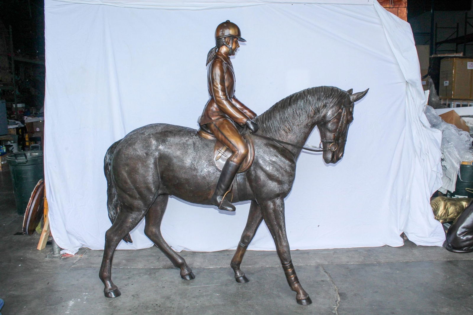 Life Size Bronze Horse and Rider Sculpture Equestrian Art 77" x 31" x 79"H - 7