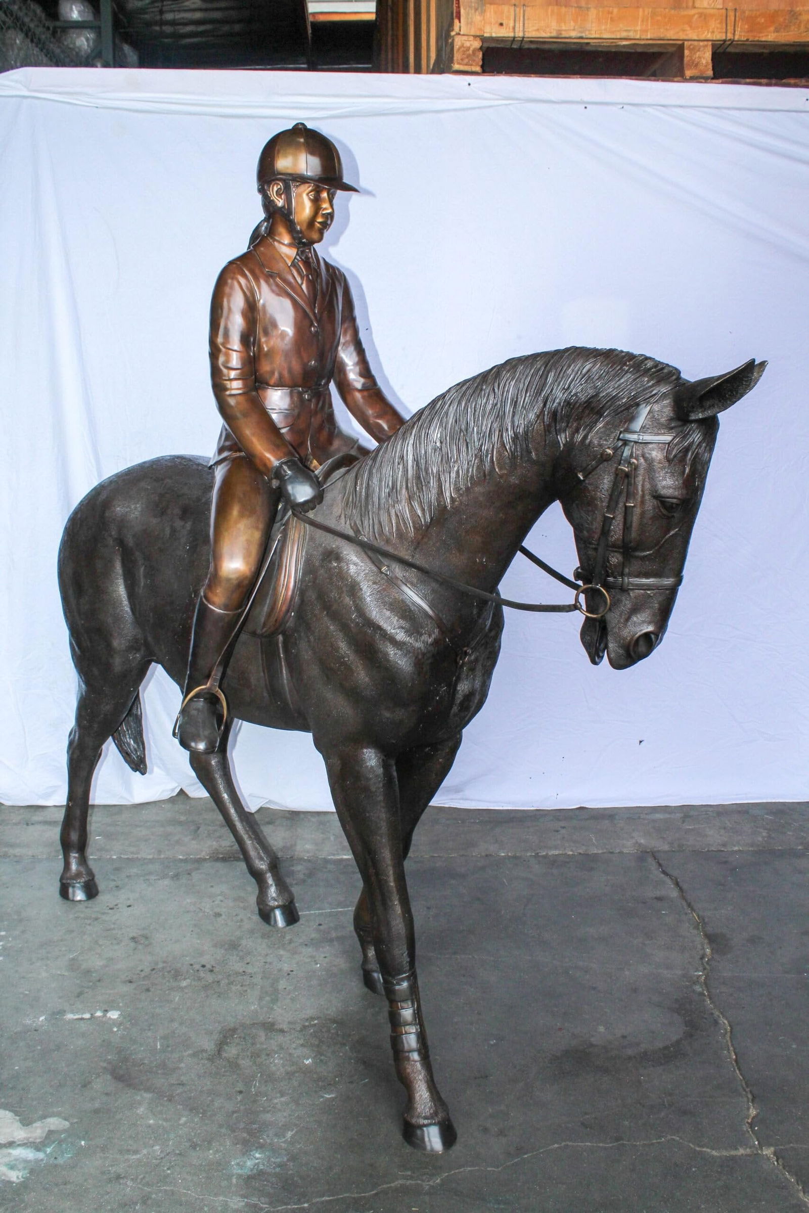 Life Size Bronze Horse and Rider Sculpture Equestrian Art 77" x 31" x 79"H - 8