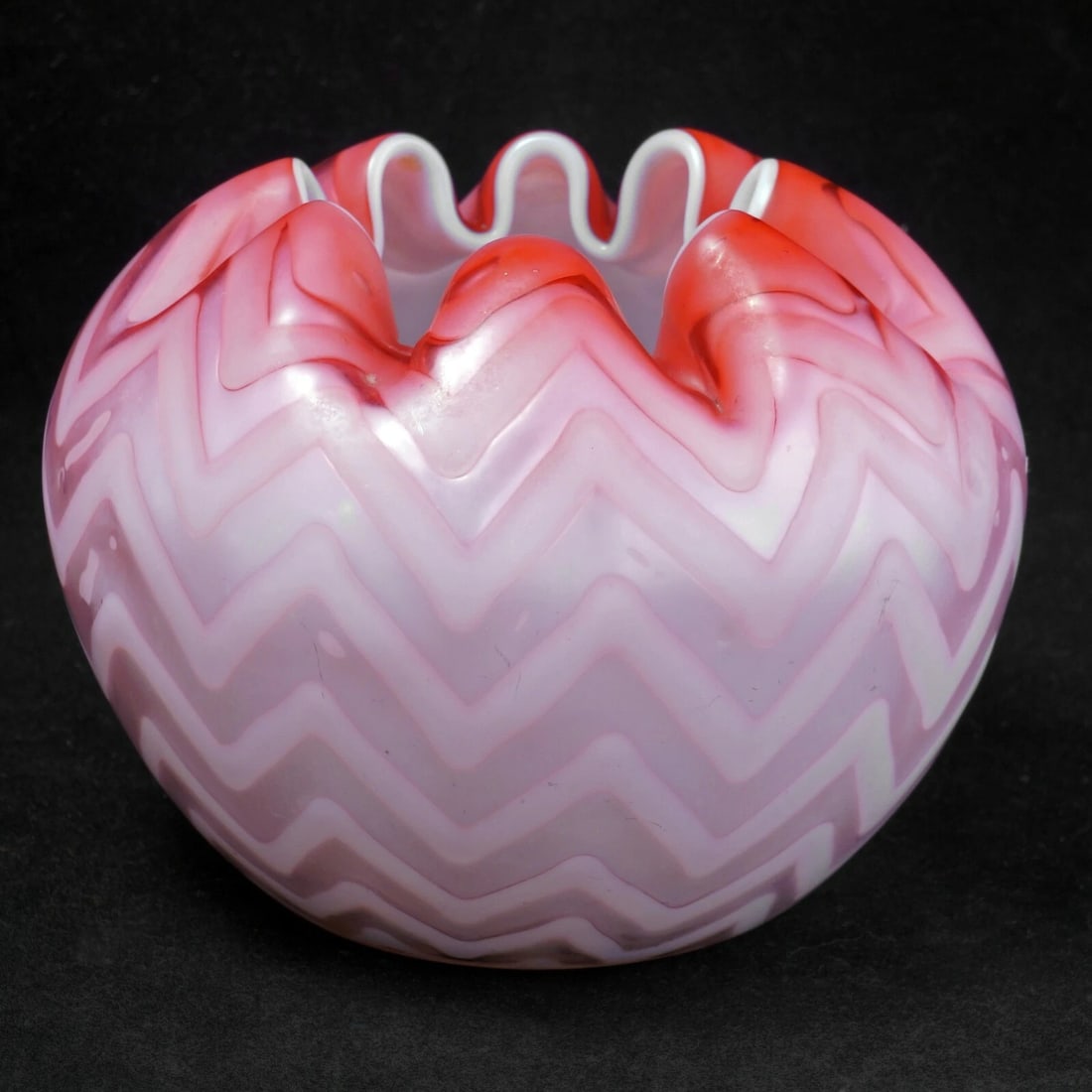 Victorian Cranberry Satin Glass Vase 19th C (1 of 6)