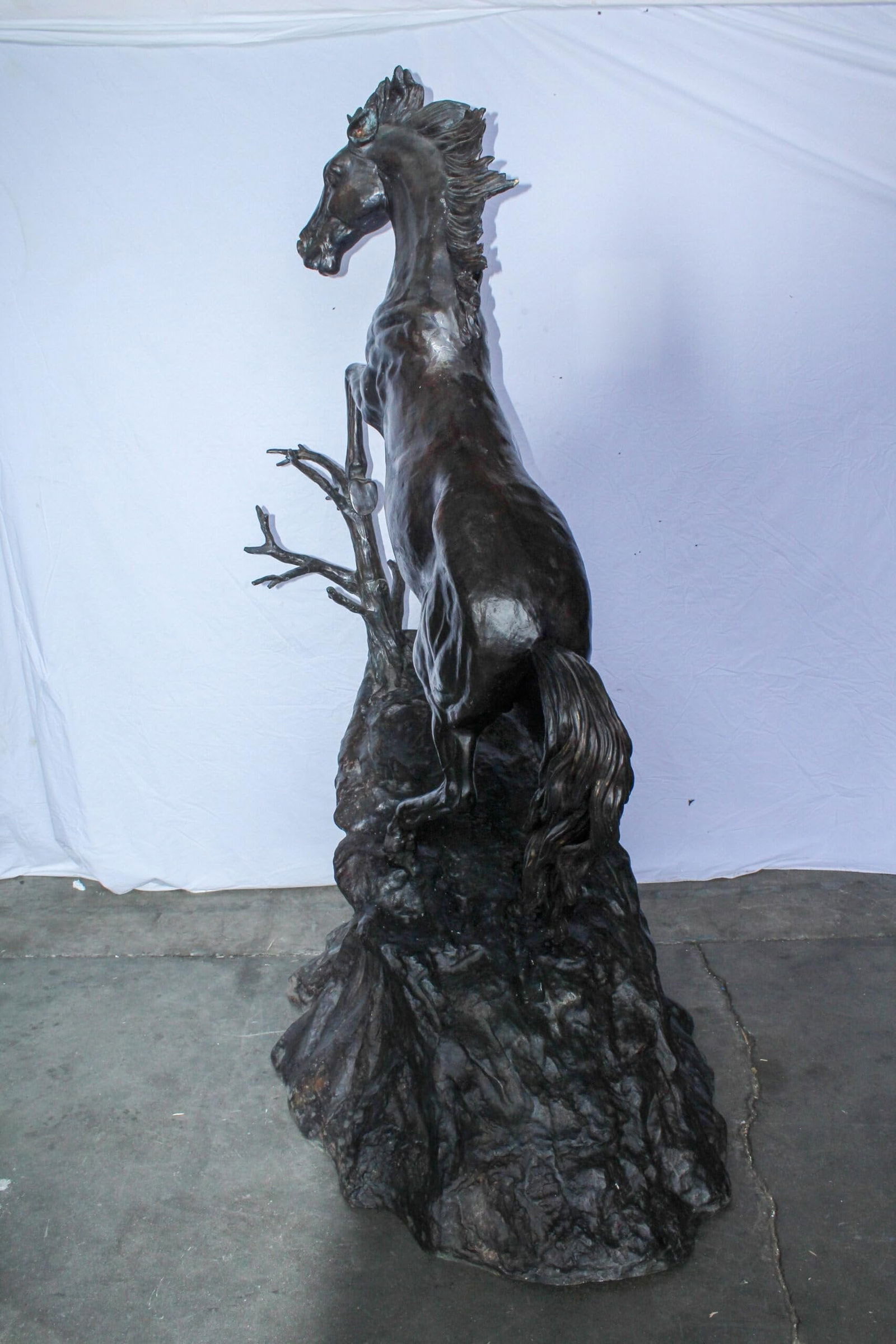 Life Size Bronze Rearing Horse Sculpture by J. Dagan 60" x 37" x 81"H - 6