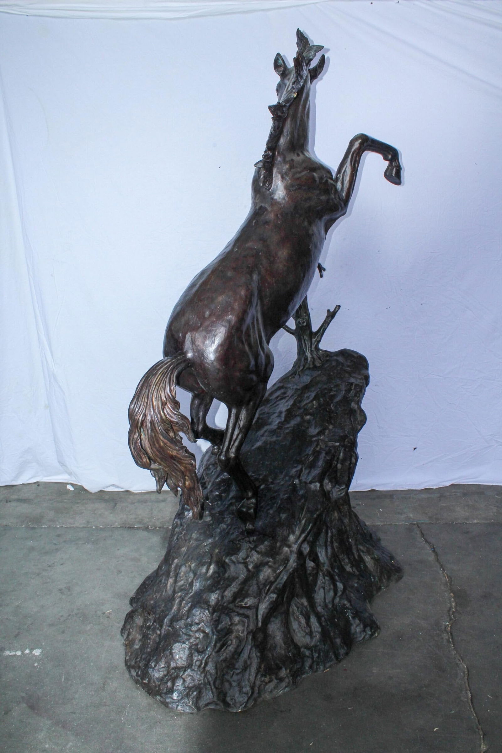 Life Size Bronze Rearing Horse Sculpture by J. Dagan 60" x 37" x 81"H - 7