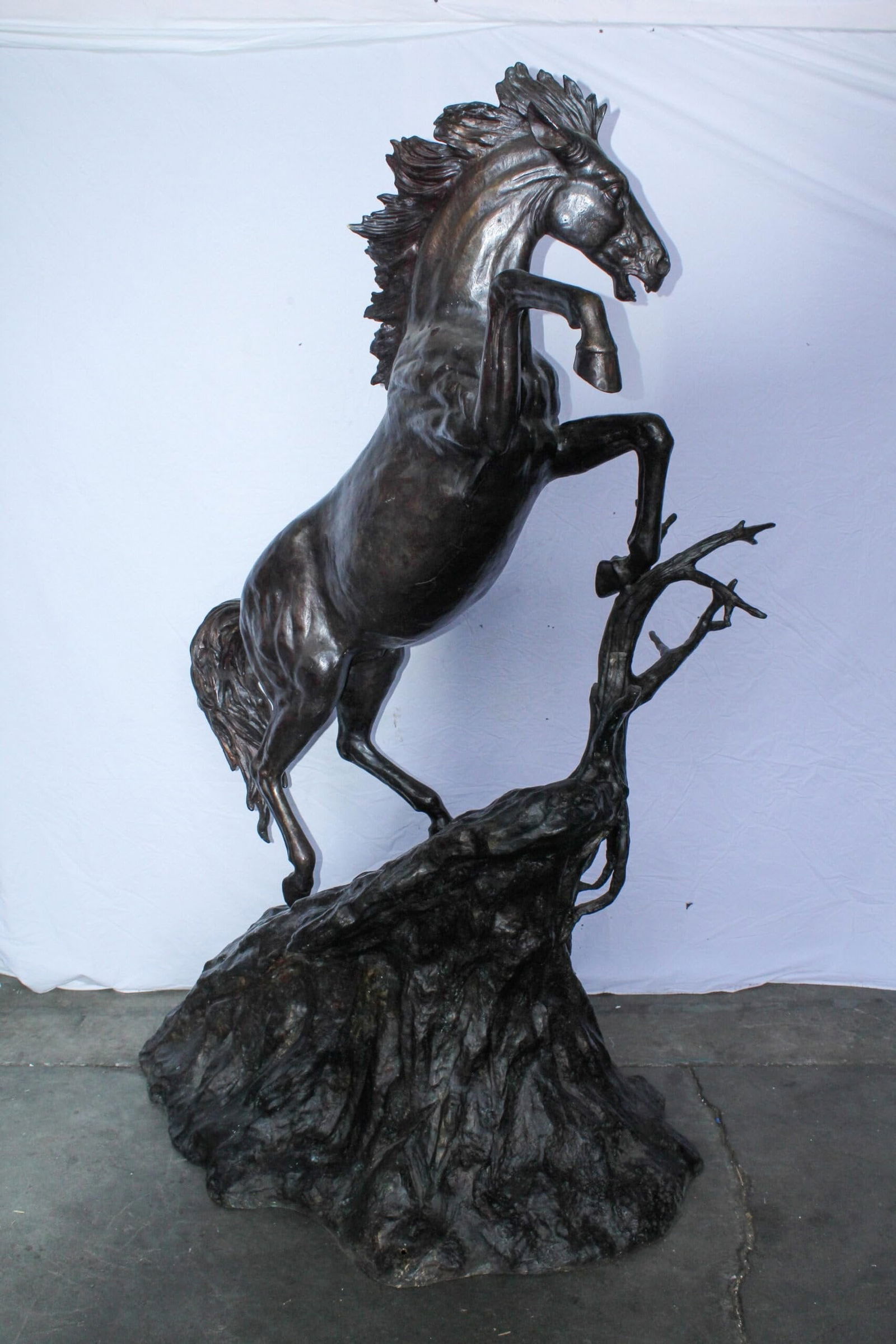 Life Size Bronze Rearing Horse Sculpture by J. Dagan 60" x 37" x 81"H - 8