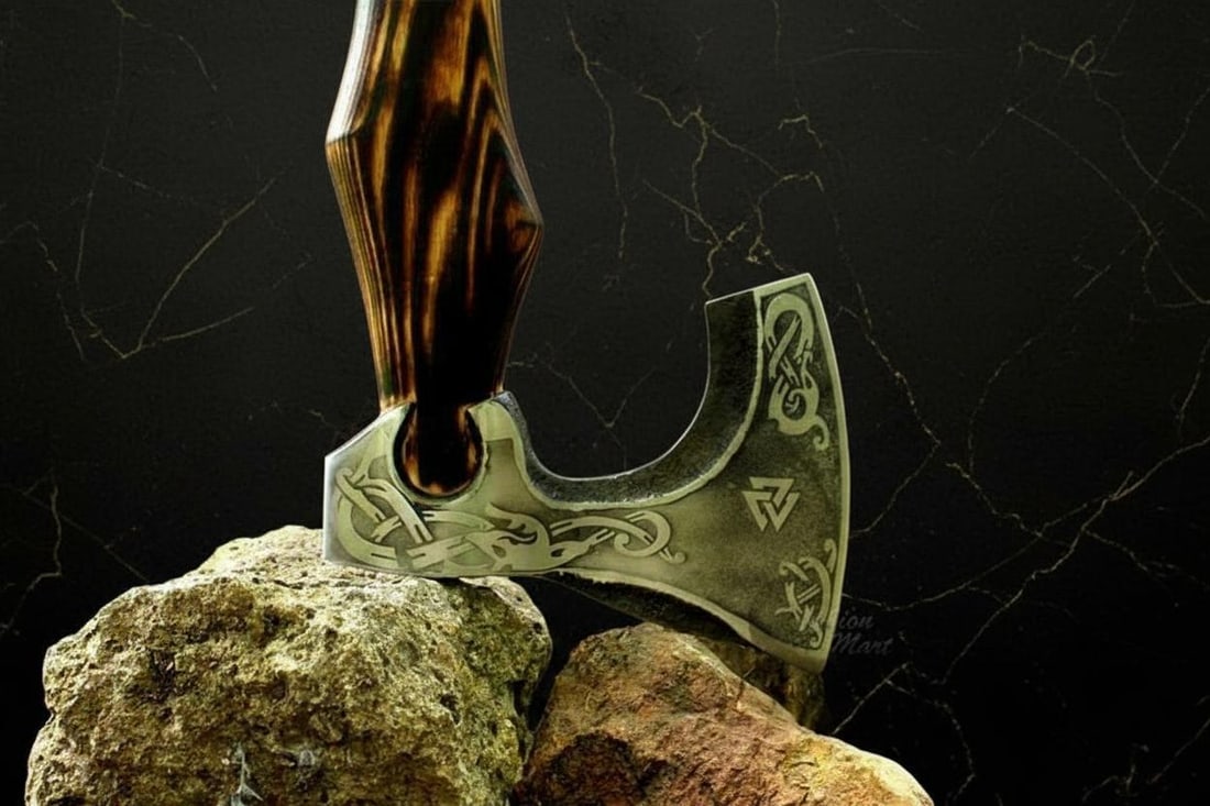 Hand Forged Carbon Steel Viking Tomahawk 13" Throwing Axe with Ash Wood Handle - 4