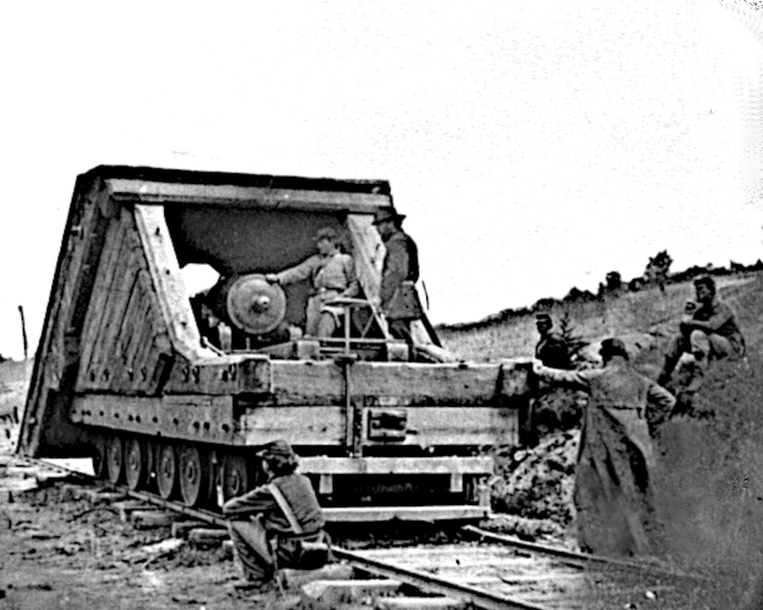 1864, ROBERT E LEE, RAILROAD GUN AND CREW (1 of 1)