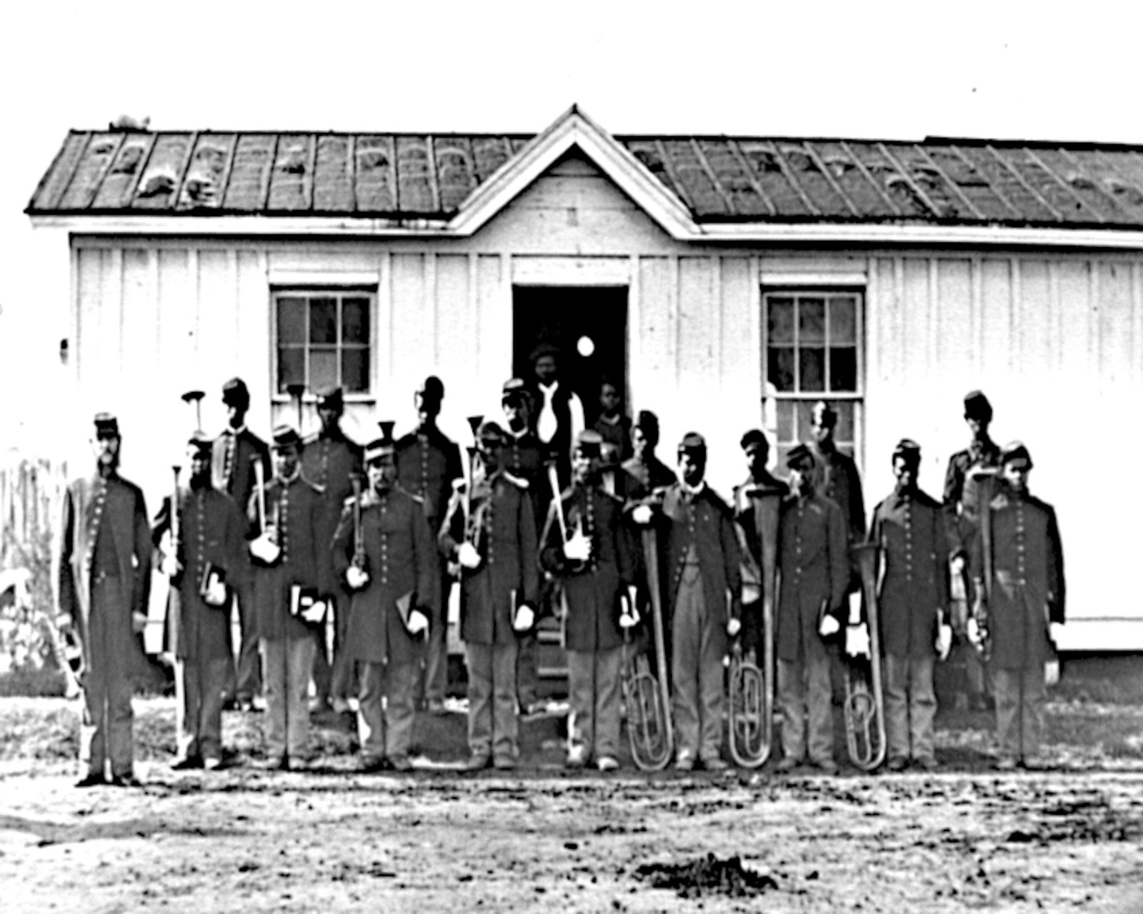 1865, Arlington, Va. Band of 107th U.S. Colored Infantry at Fort Corcoran (1 of 1)