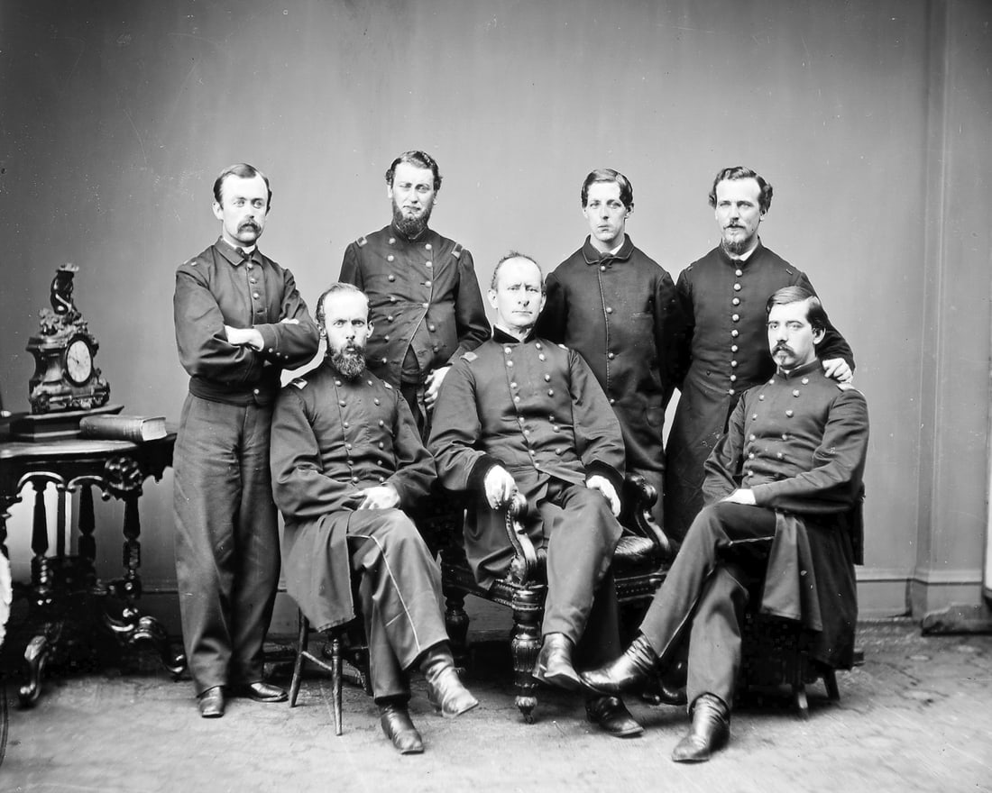 C. 1863, Gen. Joseph W. Fisher and Staff of Six, by Matthew Brady (1 of 1)