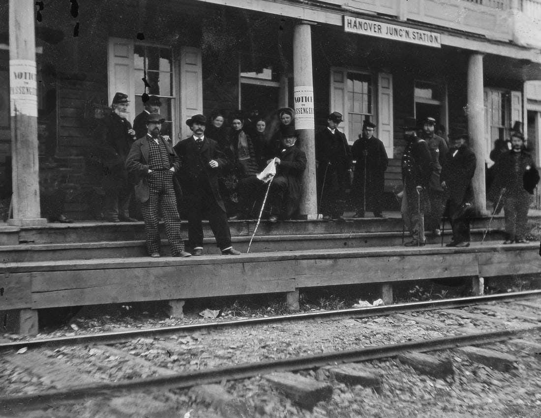 C. 1863, HANOVER JUNCTION, PA: Title: C. 1863, HANOVER JUNCTION, PA Artist/Source: MATTHEW BRADY (1822-1896) Original Date: C. 1863 Dimensions: 8x10" Description: || UNITED STATES SHIPPING ONLY! || This lot is a Dye Based