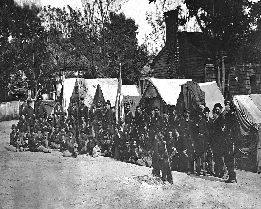 C. 1863, INFANTRY COMPANY ON PARADE: Title: C. 1863, INFANTRY COMPANY ON PARADE Artist/Source: MATTHEW BRADY (1822-1896) Original Date: C. 1863 Dimensions: 8x10" Description: || UNITED STATES SHIPPING ONLY! || This lot is a Dye Based