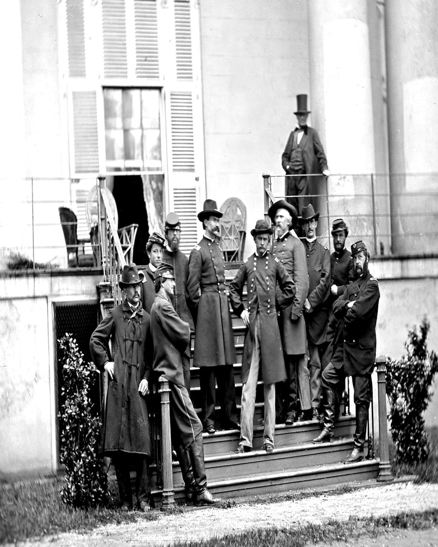 Gen. Edward D. C. Ord and staff of nine: Title: Gen. Edward D. C. Ord and staff of nine Artist/Source: UNKNOWN Original Date: C. 1863 Dimensions: 8X10" Description: || UNITED STATES SHIPPING ONLY! || This lot is a Dye Based Photolithograph