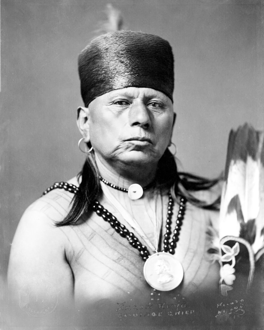 1913, CHIEF BACON RIND OF OSAGE: Title: 1913, CHIEF BACON RIND OF OSAGE Artist/Source: BURNETTE H. LOVE Original Date: 1913 Dimensions: 10 X 8 Description: || UNITED STATES SHIPPING ONLY! || This lot is a Dye Based Photolithograph