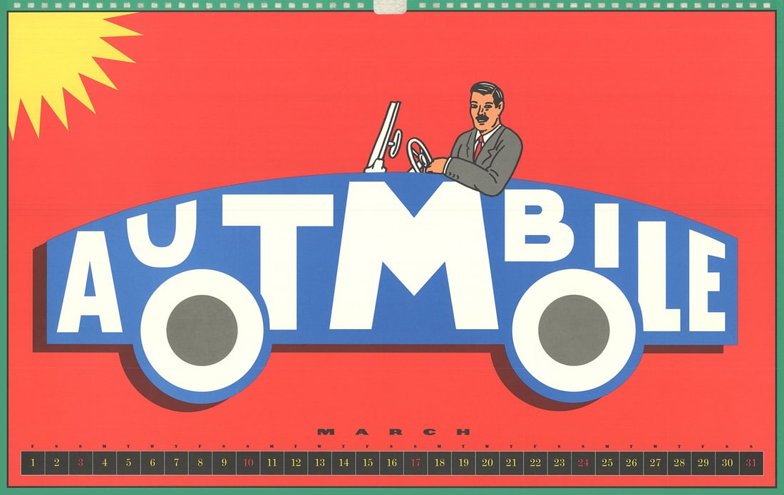 Seymour Chwast - Cars IV - 1996 Lithograph 12" x 19": Title: Seymour Chwast - Cars IV - 1996 Lithograph 12" x 19" Artist: Seymour Chwast Description: "Cars IV" by Seymour Chwast, 1996 Unsigned Lithograph. Paper size is 12 x 19 inches, with an image size
