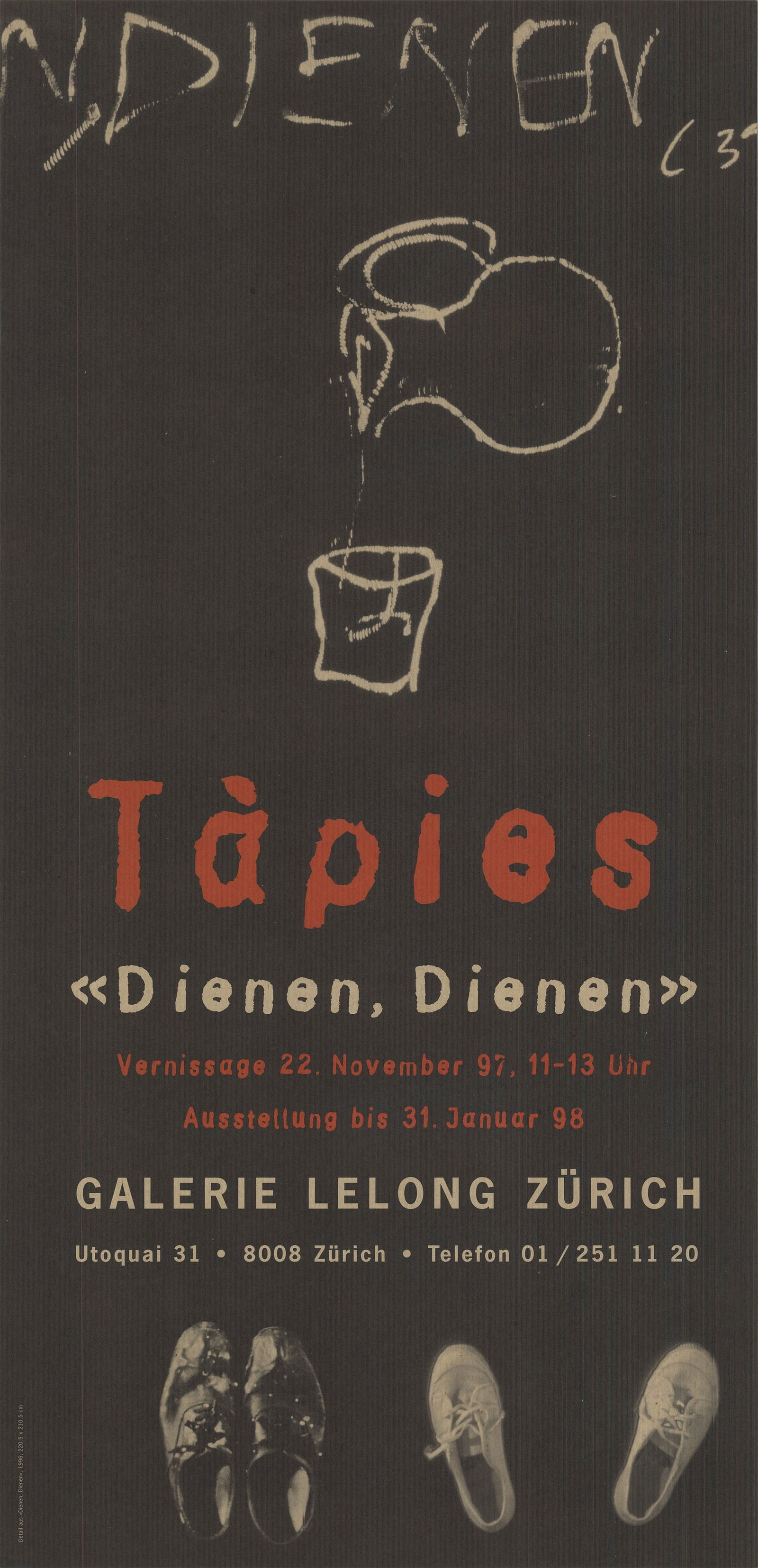 Antoni Tapies - Dienen, Dienen - 1997 Lithograph 26.5" x 13" (1 of 1)