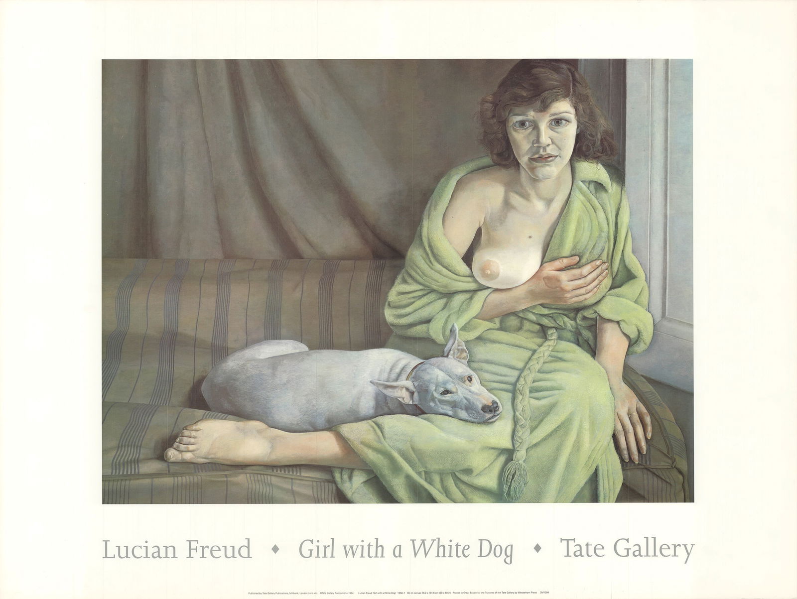 Lucian Freud - Girl with a White Dog - 1994 Offset Lithograph 23.75" x 31.5": Title: Lucian Freud - Girl with a White Dog - 1994 Offset Lithograph 23.75" x 31.5" Artist: Lucian Freud Description: "Girl with a White Dog" by Lucian Freud, 1994 Unsigned Offset Lithograph. Paper si