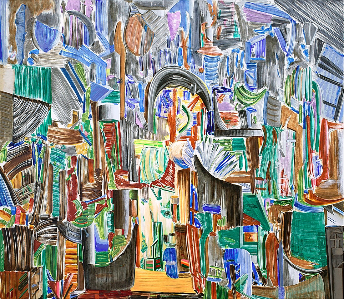 Larry Dinkin - Stage Setting for the Opera Blue Note - 2003 Serigraph - SIGNED 42.5" x 47": Title: Larry Dinkin - Stage Setting for the Opera Blue Note - 2003 Serigraph - SIGNED 42.5" x 47" Artist: Larry Dinkin Description: "Stage Setting for the Opera Blue Note" by Larry Dinkin, 2003 Signed