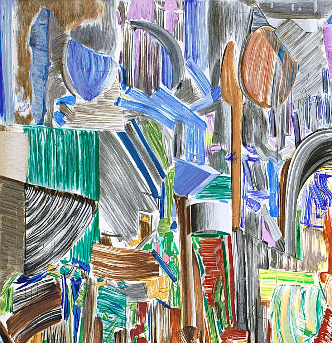 Larry Dinkin - Stage Setting for the Opera Blue Note - 2003 Serigraph - SIGNED 42.5" x 47" - 2