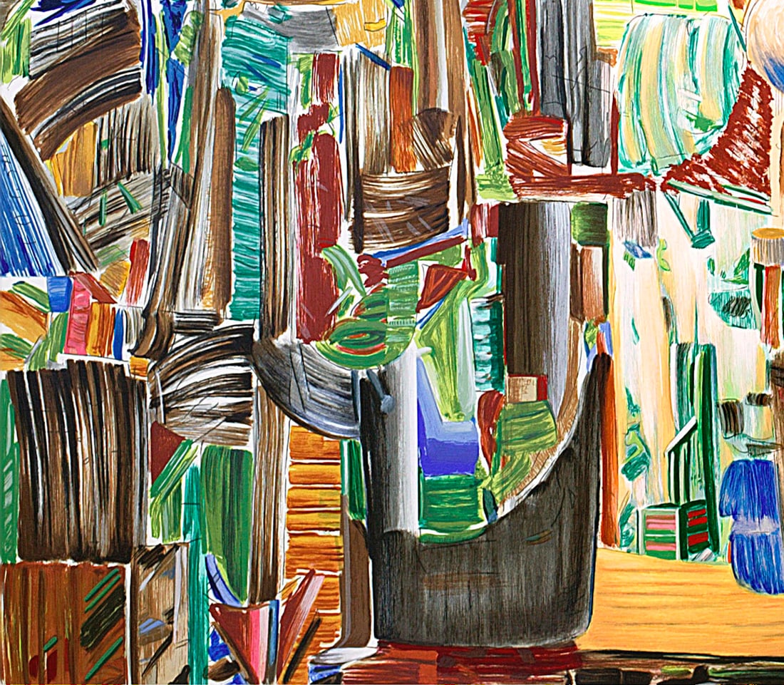 Larry Dinkin - Stage Setting for the Opera Blue Note - 2003 Serigraph - SIGNED 42.5" x 47" - 3