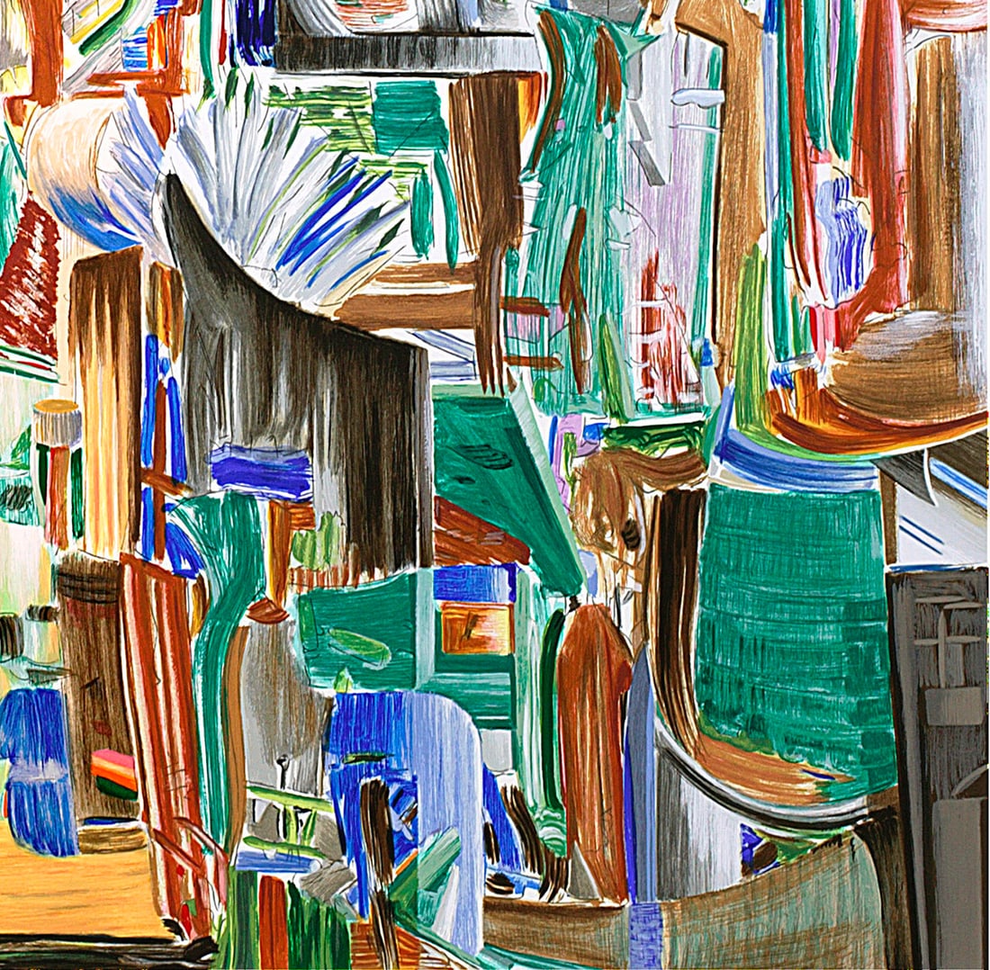 Larry Dinkin - Stage Setting for the Opera Blue Note - 2003 Serigraph - SIGNED 42.5" x 47" - 4