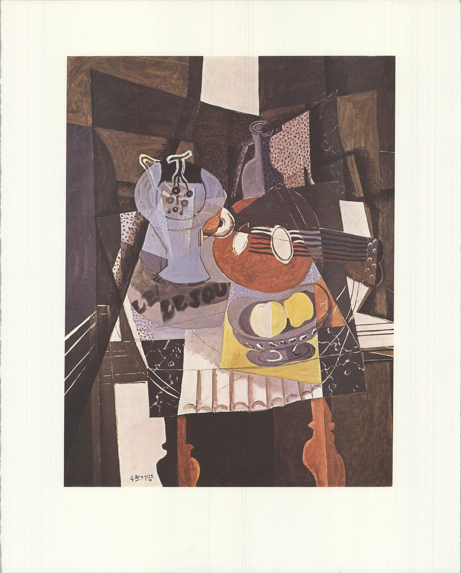 Georges Braque - Still Life with Compote Bowl, Bottle and Mandolin - 1990 Offset Lithograph 19.75" x (1 of 4)